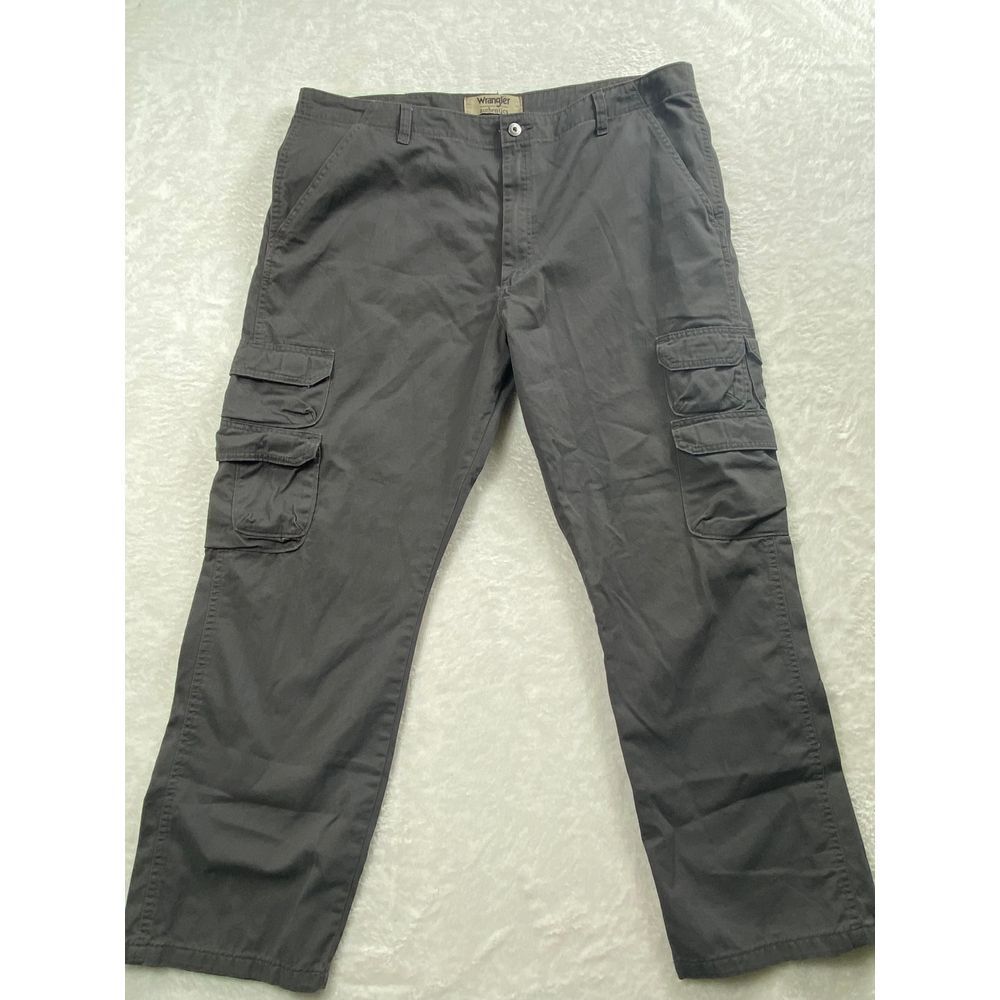 Wrangler Authentics Men's Cargo Pants Tactical Work Wear Utility Gray 40x30
